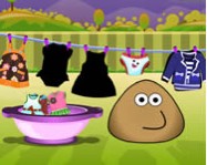 Pou washing clothes ovis játékok
